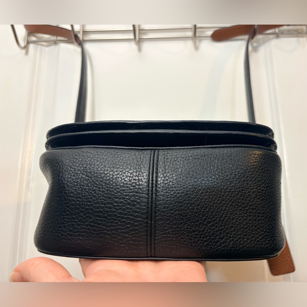 Coach Horse and Carriage Saddle Bag Black Pebbled Leather C4058 - Picture 5 of 16